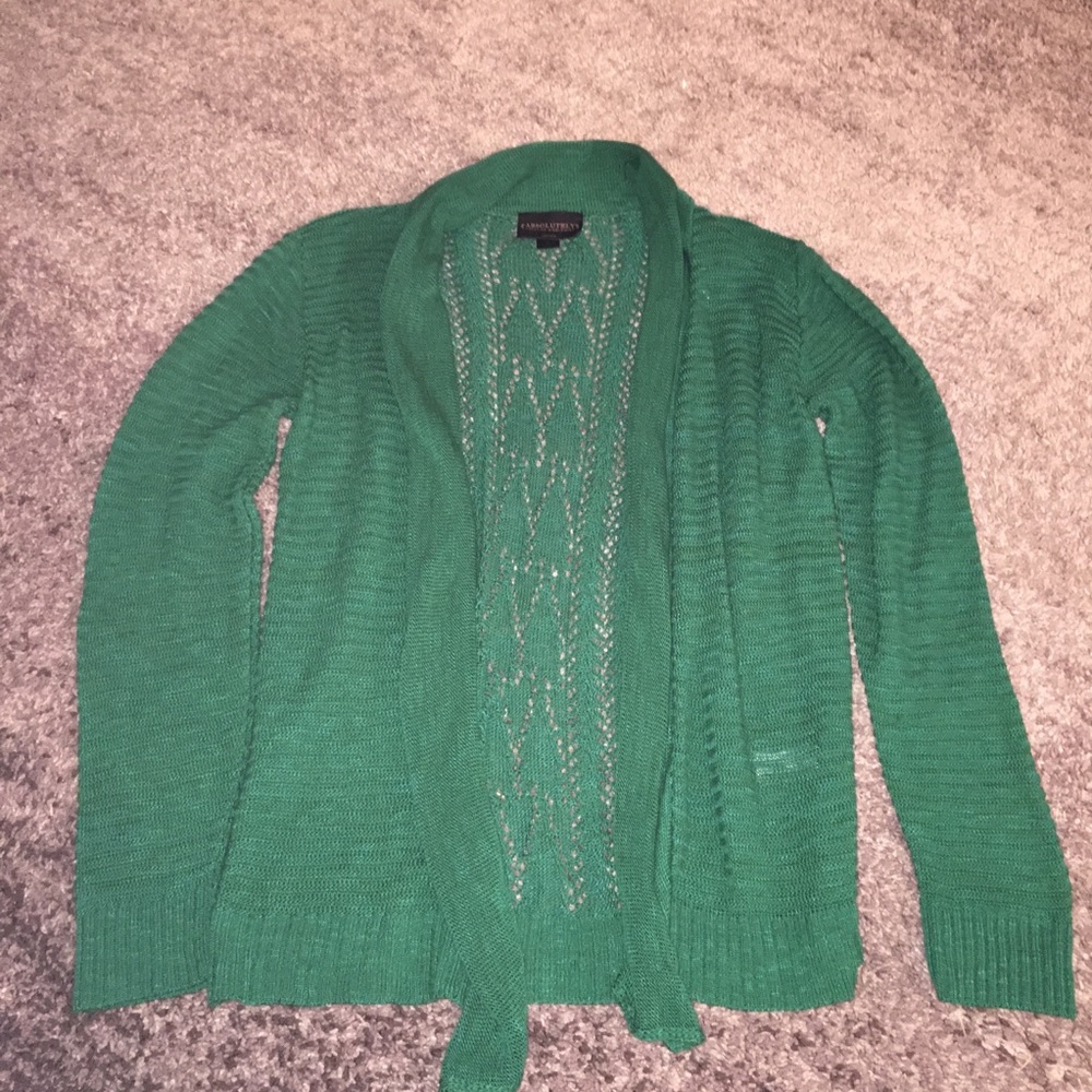 Green knit cardigan